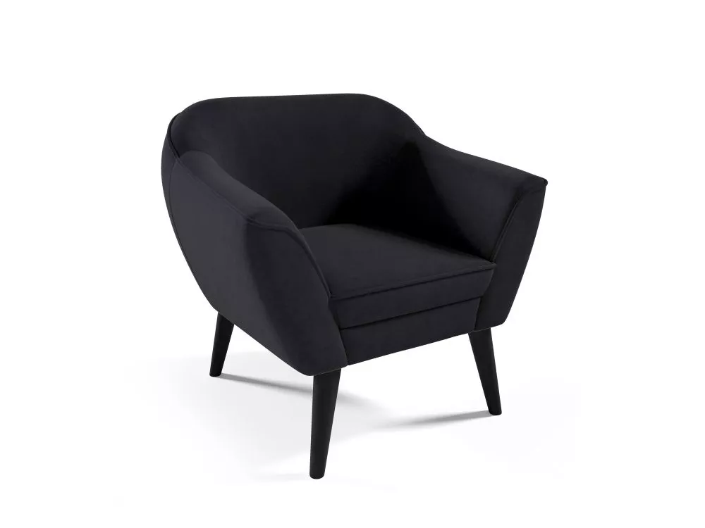 Mīksts krēsls Amelia typ 197 Standard Sēdvietas dziļums: 52 cm, · Melns · 80 × 71 × 75 cm