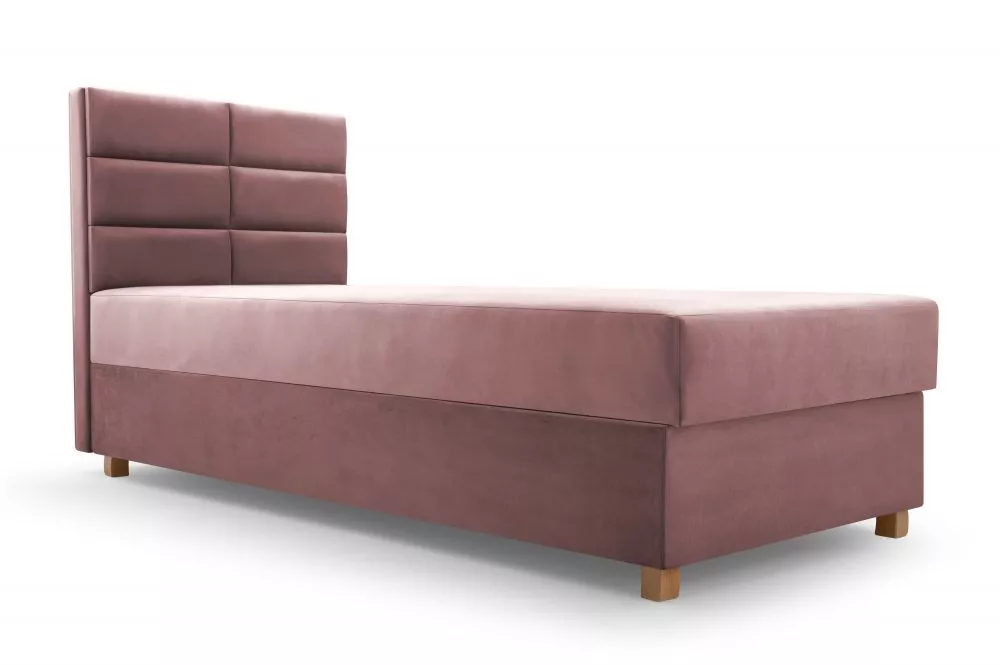 Gulta Piano 1 Boxspring Standard Guļamvietas platums: 82 cm, Guļamvietas garums: 186 cm, · Rozā · 84 × 196 × 98 cm