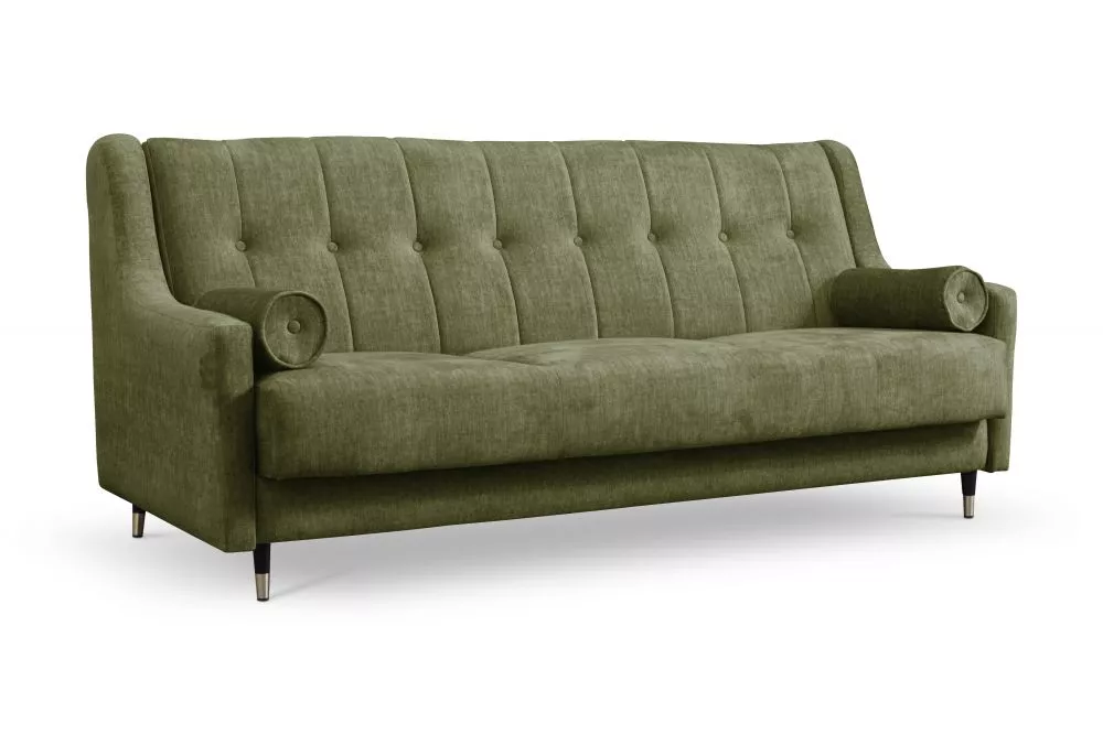 Dīvāns Platon 3S Black Standard · Olīvu · 94 × 205 × 91 cm