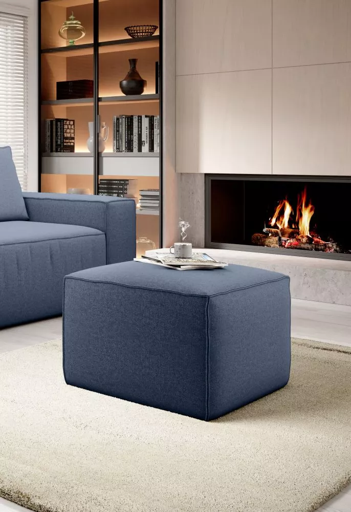 Pufs Silla P Standard Auduma numurs: Gojo 40, · Zils · 88 × 45 × 68 cm