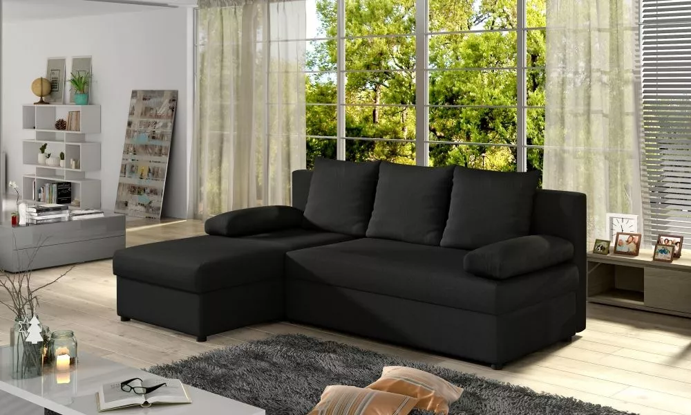 Dīvāns Pono Classic standard · Melns · 142 × 205 × 85 cm