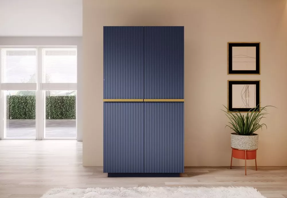Skapis Nicole SZ100 2D2SZ Gold C · Zils · 100 × 62 × 207 cm