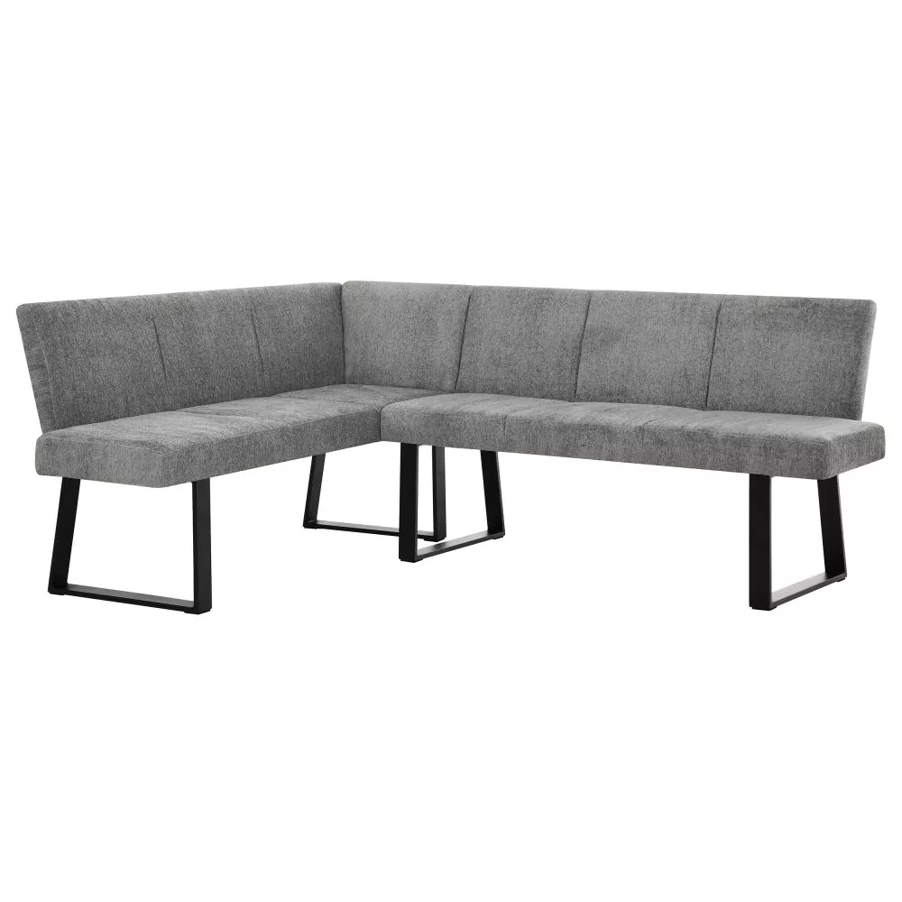 Virtuves stūra dīvāns Velto L Standard Elementu krāsa: melns, Korpusa krāsa: pelēks, Apdare: audums, · 203 × 162 × 84 cm