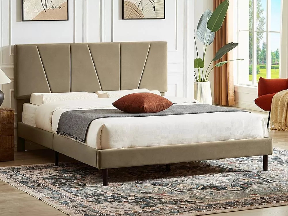 Gulta Savana Velvet ar stelāžu Guļamvietas platums: 120 cm, Guļamvietas garums: 200 cm, · Bēšs · 131 × 214 × 102 cm