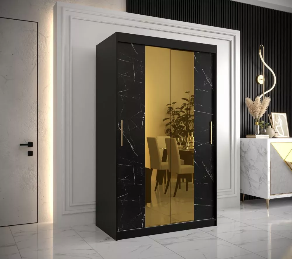 Skapis Golden T1 · Melns · 120 × 62 × 200 cm