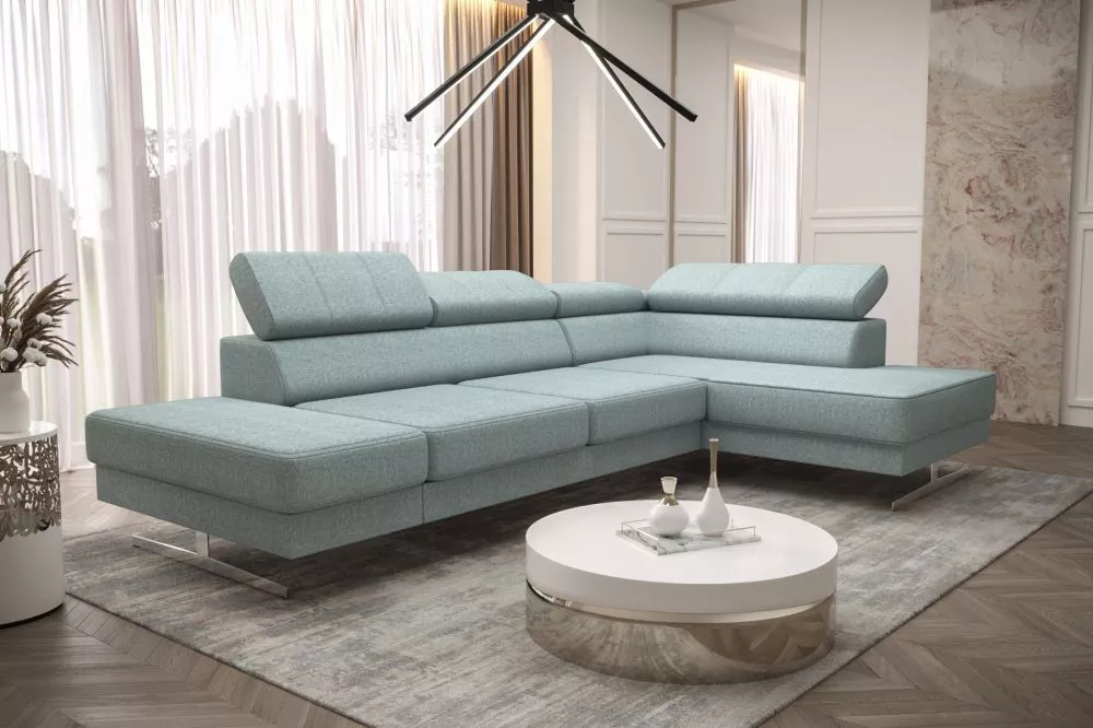 Dīvāns Emporio Mini Standard · Gaiši zils · 180 × 300 × 79 cm