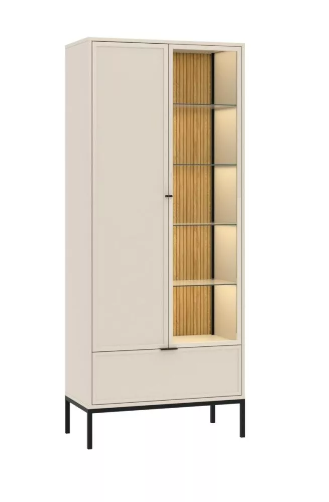 Sekcija Deco W 2D1S ar LED Korpusa krāsa: kašmīrs, · 76 × 40 × 184 cm