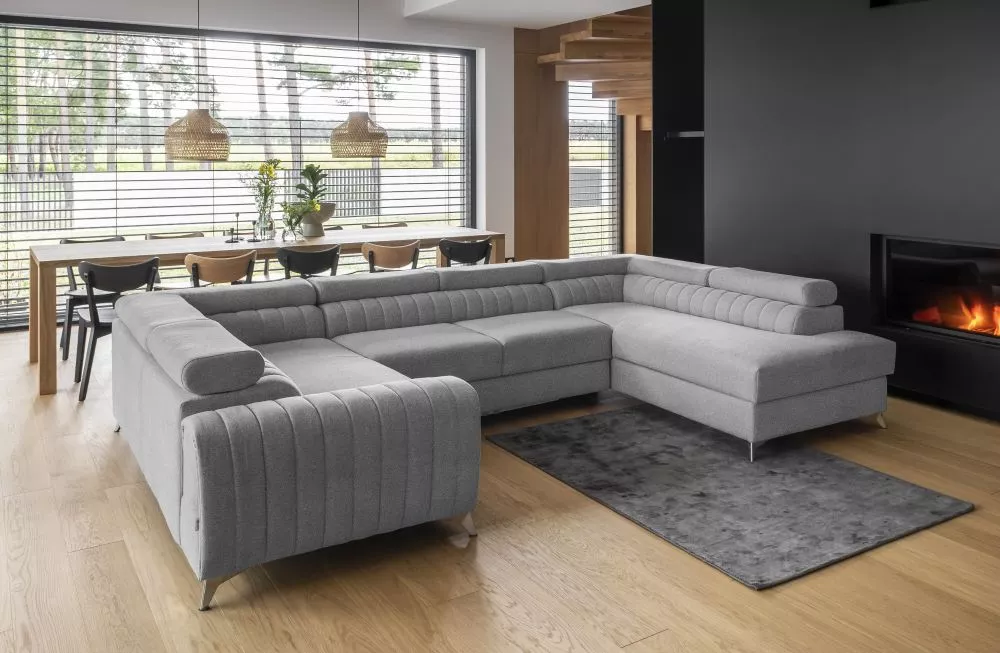 Dīvāns Louis Premium Standard · Gaiši pelēks · 202 × 340 × 72 cm