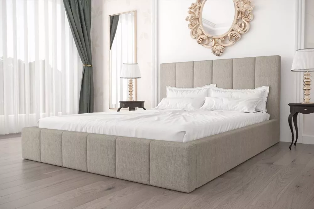 Gulta Rado Standard ar stelāžu Guļamvietas platums: 200 cm, Guļamvietas garums: 200 cm, stelāžas tips: koka, · Bēši pelē
