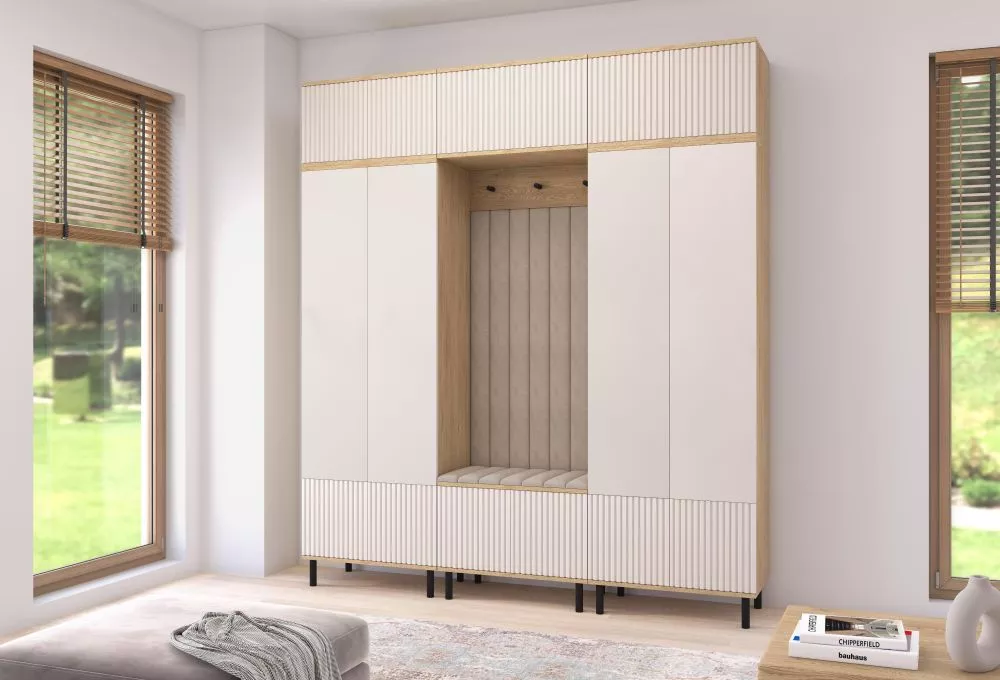 Apavu plaukts Bello 3 Trinity Korpusa krāsa: ozols cremona + kašmira, · 210 × 235 × 40 cm