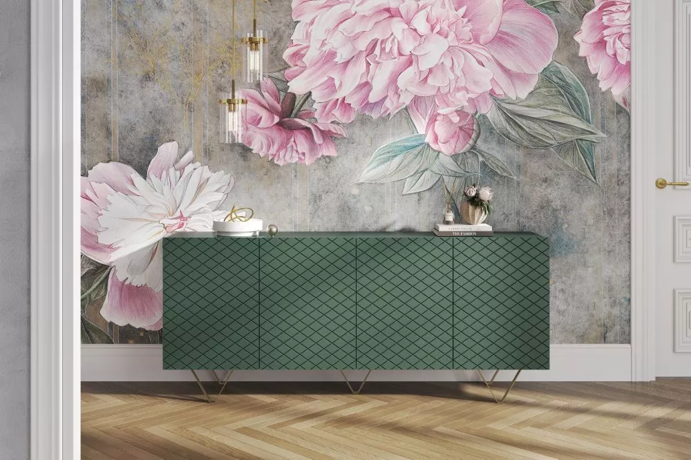 Kumode Scalia K190 4D Gold · Tumši zaļš · 190 × 42 × 83 cm