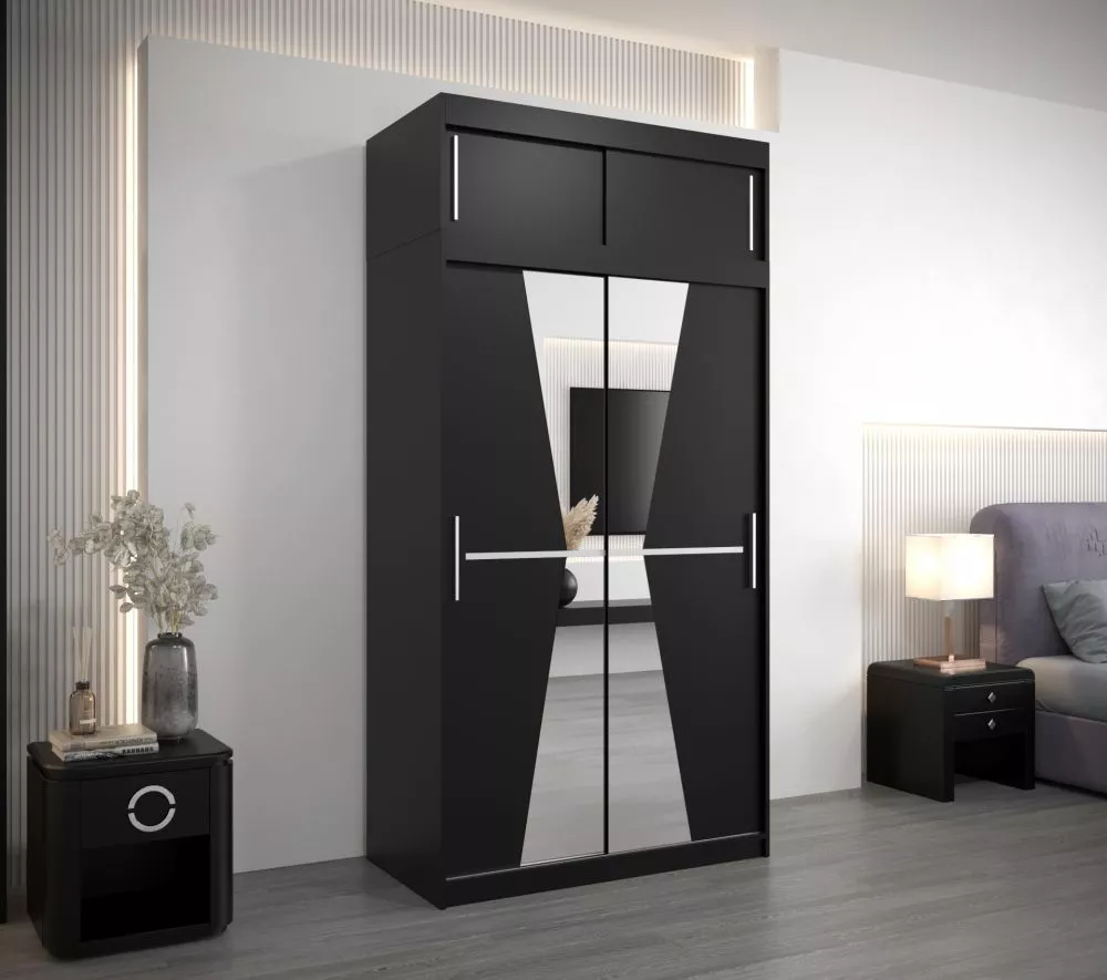 Skapis Maroko Premium · Melns · 120 × 62 × 240 cm