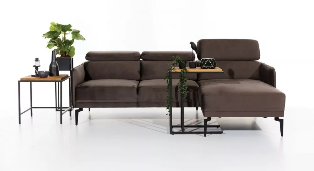 Dīvāns Sidolo L Standard · Tumši brūns · 165 × 233 × 78 cm