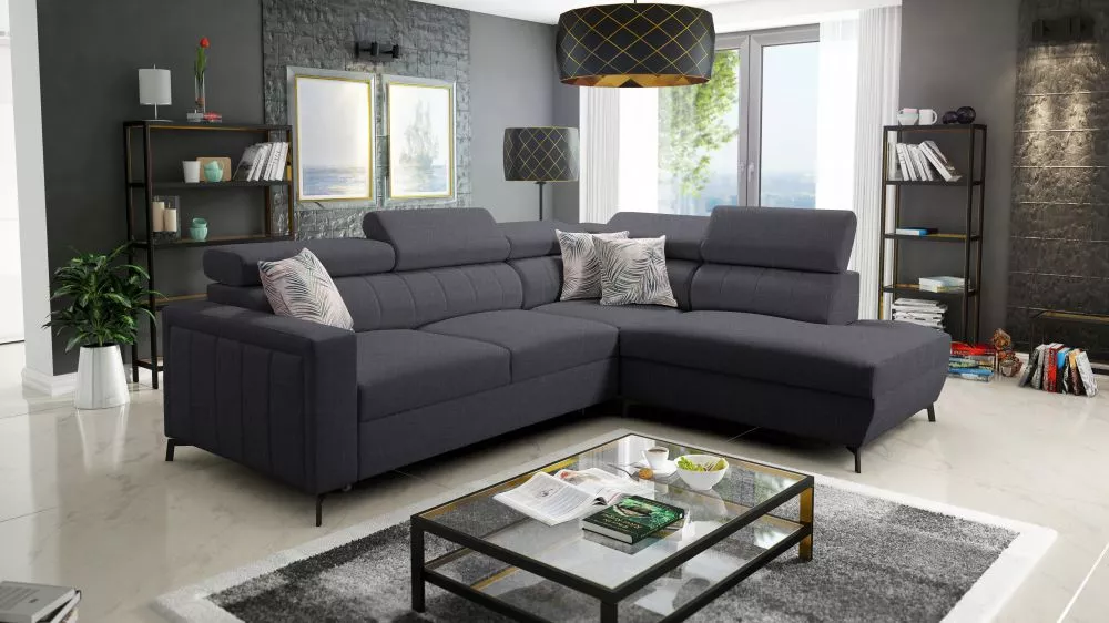 Dīvāns Baltico 3 Maxi Premium Standard · Grafīts · 224 × 275 × 83 cm
