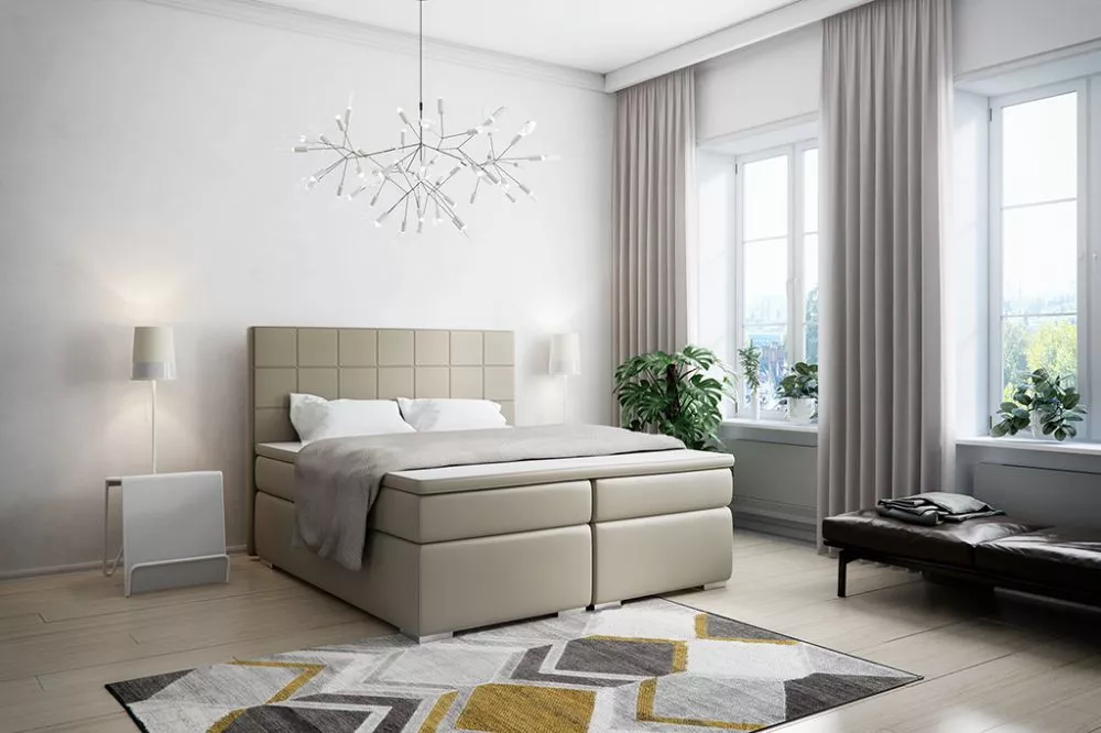 Gulta Vena Boxspring Standard Guļamvietas platums: 160 cm, Guļamvietas garums: 200 cm, · Gaiši brūns · 170 × 206 × 120 c