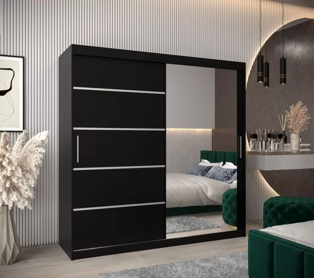 Skapis Verona 2 · Melns · 200 × 62 × 200 cm