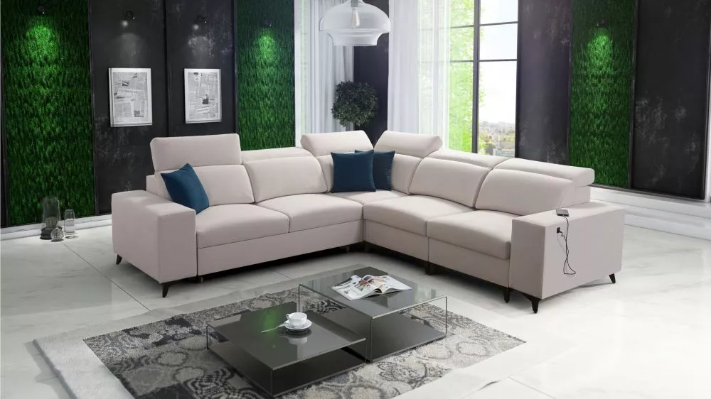 Dīvāns Bartone 3 Mix Standard · Gaišais krēms · 283 × 283 × 83 cm
