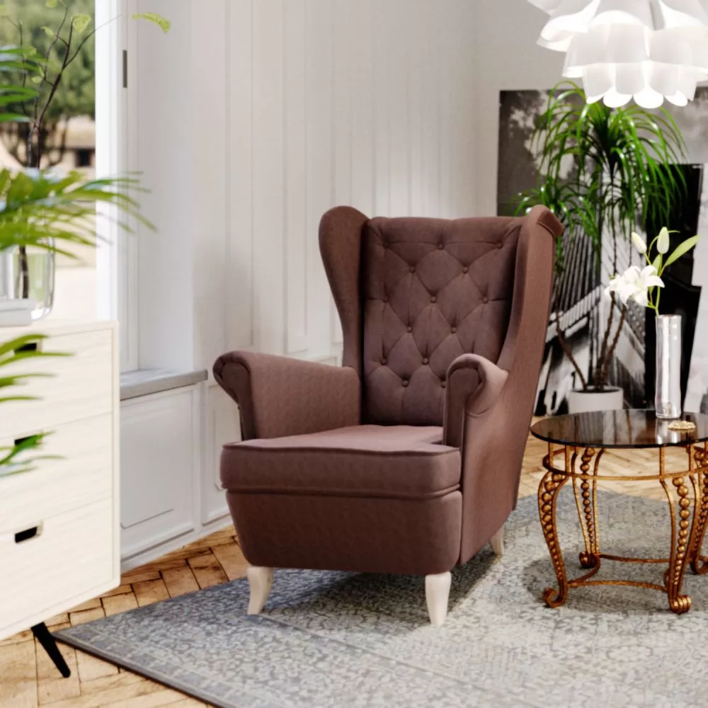 Mīksts krēsls Uszak F Standard Sēdvietas dziļums: 58 cm, · Brūns · 80 × 63 × 105 cm