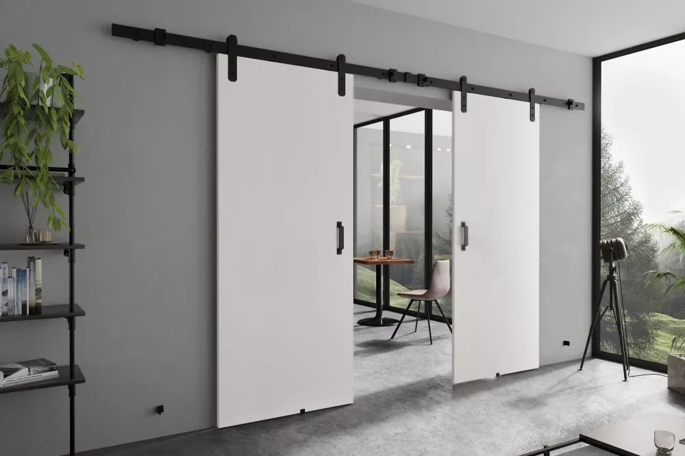 Bīdāmās durvis Retro Duo · Balts · 212 × 205 cm