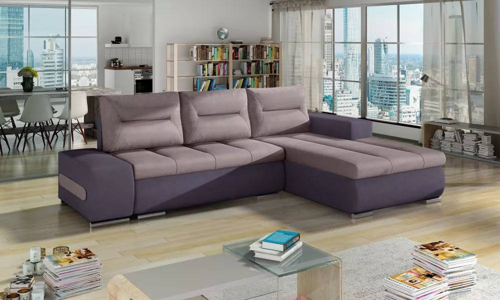 Dīvāns Ottavio standard · Rozā + violets · 180 × 275 × 85 cm