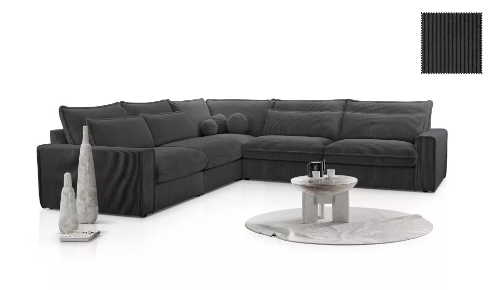 Dīvāns Cecylia L Standard · Grafīts · 309 × 309 × 90 cm