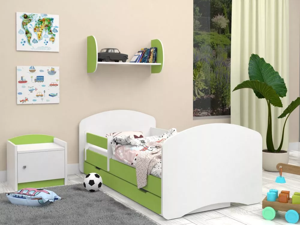 Bērnu gulta Happy L04 160x80 Premium ar stelāžu Guļamvietas platums: 80 cm, Guļamvietas garums: 160 cm, · 92 × 164 × 65 