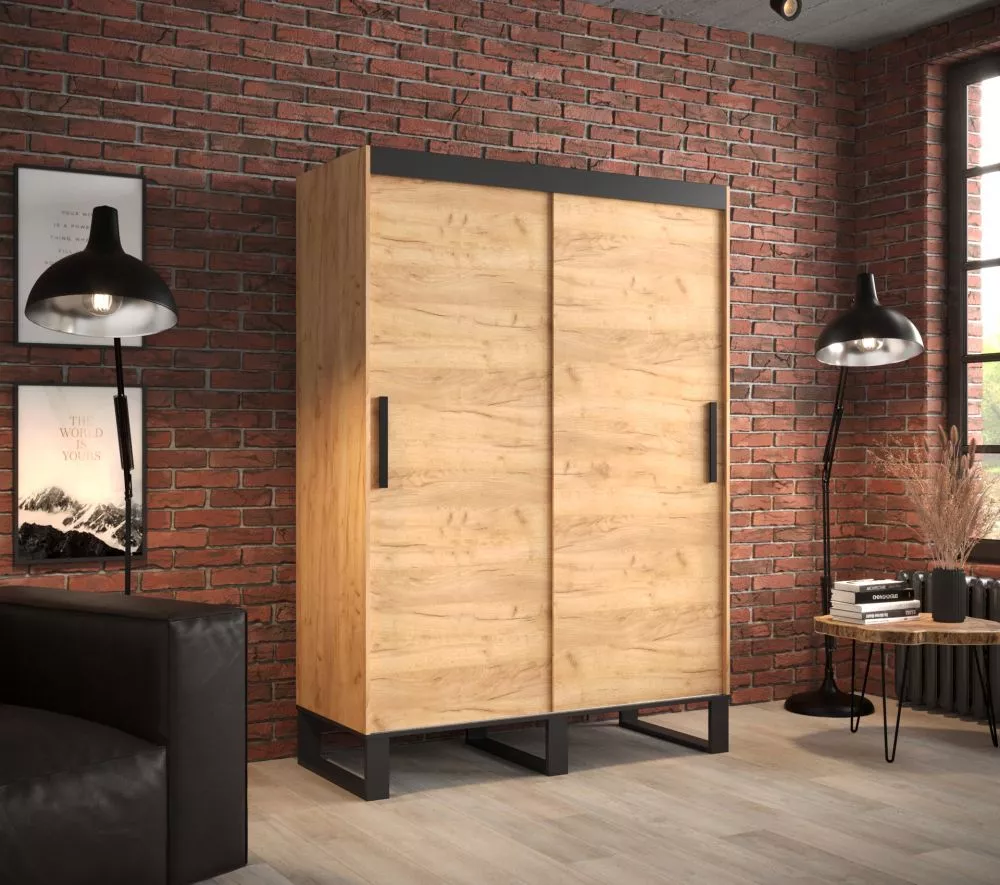 Skapis Loft T · Ozols craft zelts · 150 × 62 × 212 cm