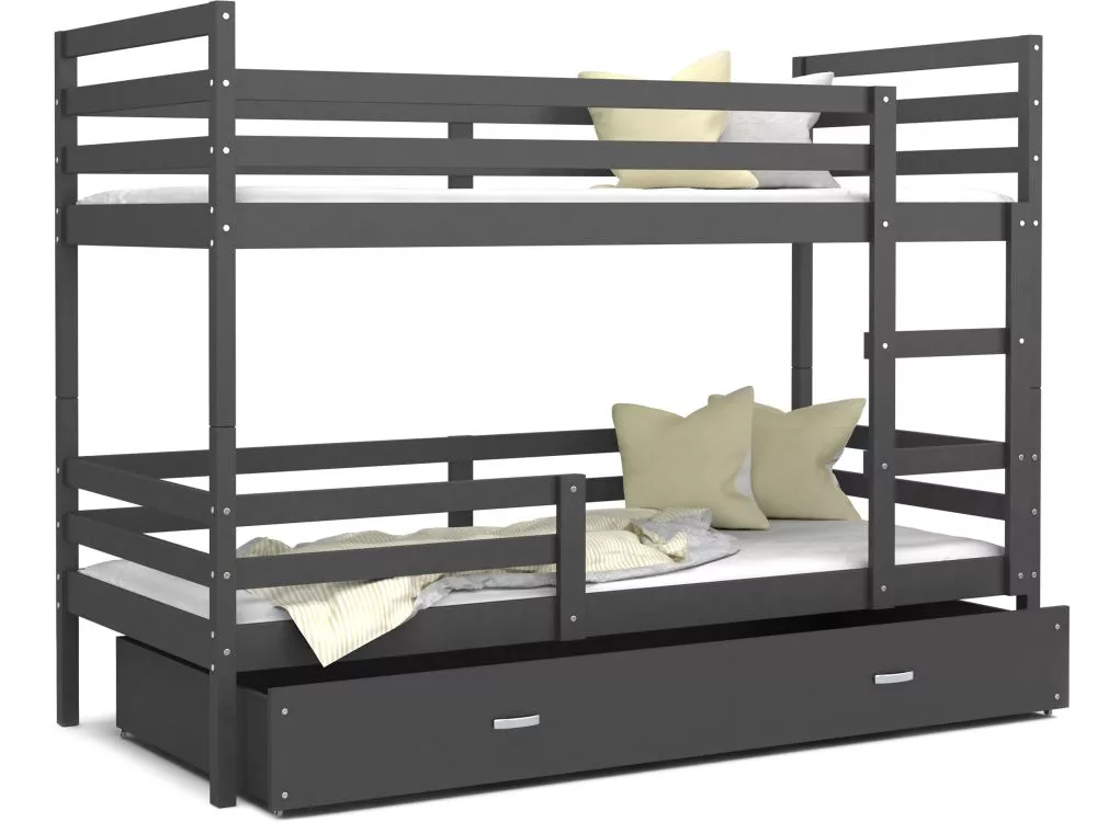 Bērnu gulta Jacek MDF 80x190 ar stelāžām Guļamvietas platums: 80 cm, Guļamvietas garums: 190 cm, · 86 × 198 × 158 cm