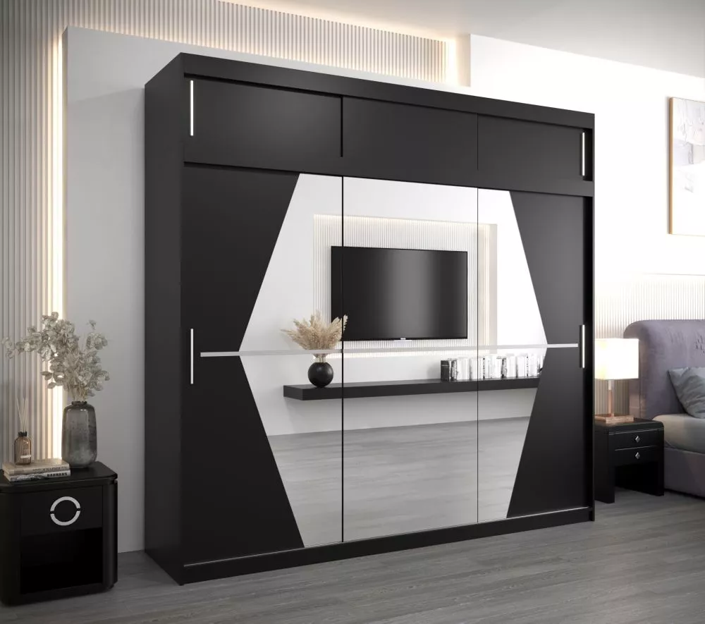 Skapis Boliwia Premium · Melns · 250 × 62 × 240 cm