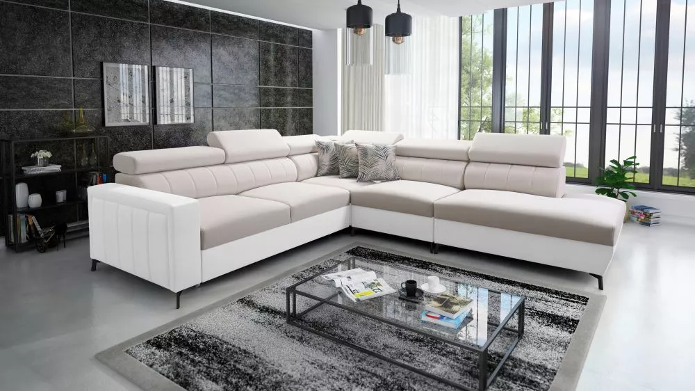 Dīvāns Baltico 8 Standard · Krēma + balts · 275 × 302 × 83 cm