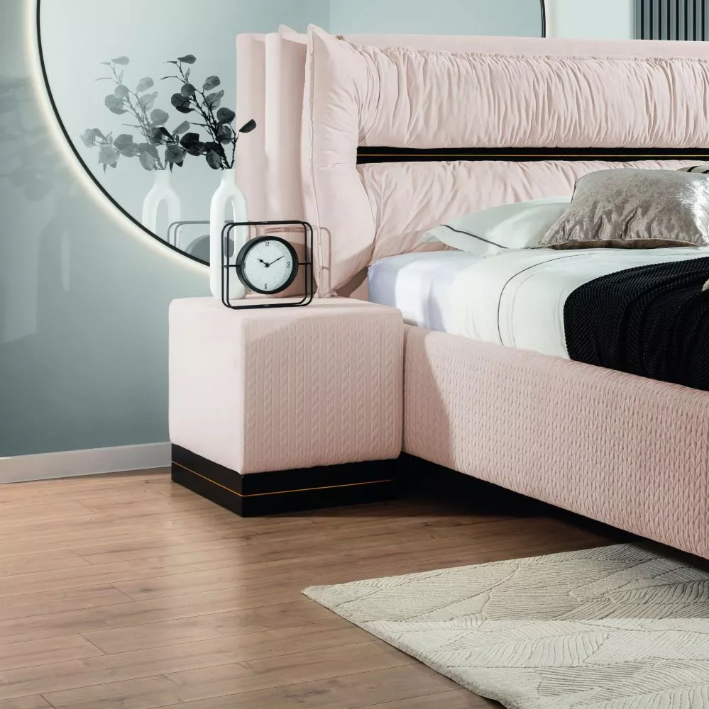 Pufs Tuluza Velvet Auduma numurs: Magic Velvet 2244 / Magic Velvet Deluxe 2244, · Bēšs · 63 × 49 × 43 cm