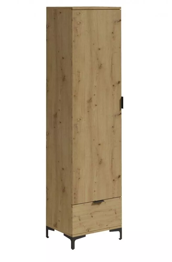 Grāmatu skapis Lena LEN 06 · Ozols artisan · 50 × 40 × 195 cm