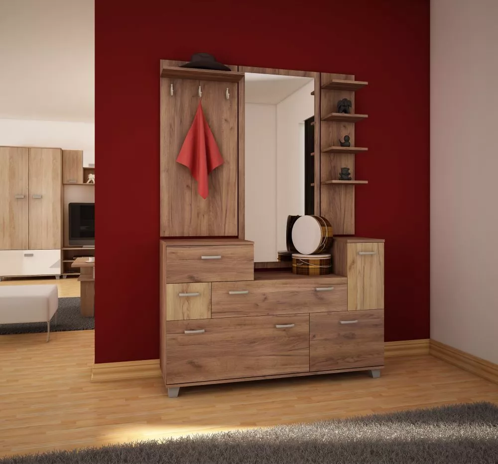 Komplekts Grand ME · Tobaco ozolos + zelta ozols · 130 × 35 × 190 cm