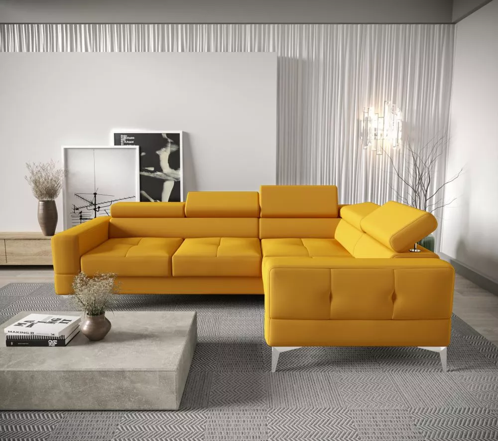 Dīvāns Toscania Premium standard · Dzeltens · 180 × 250 × 78 cm