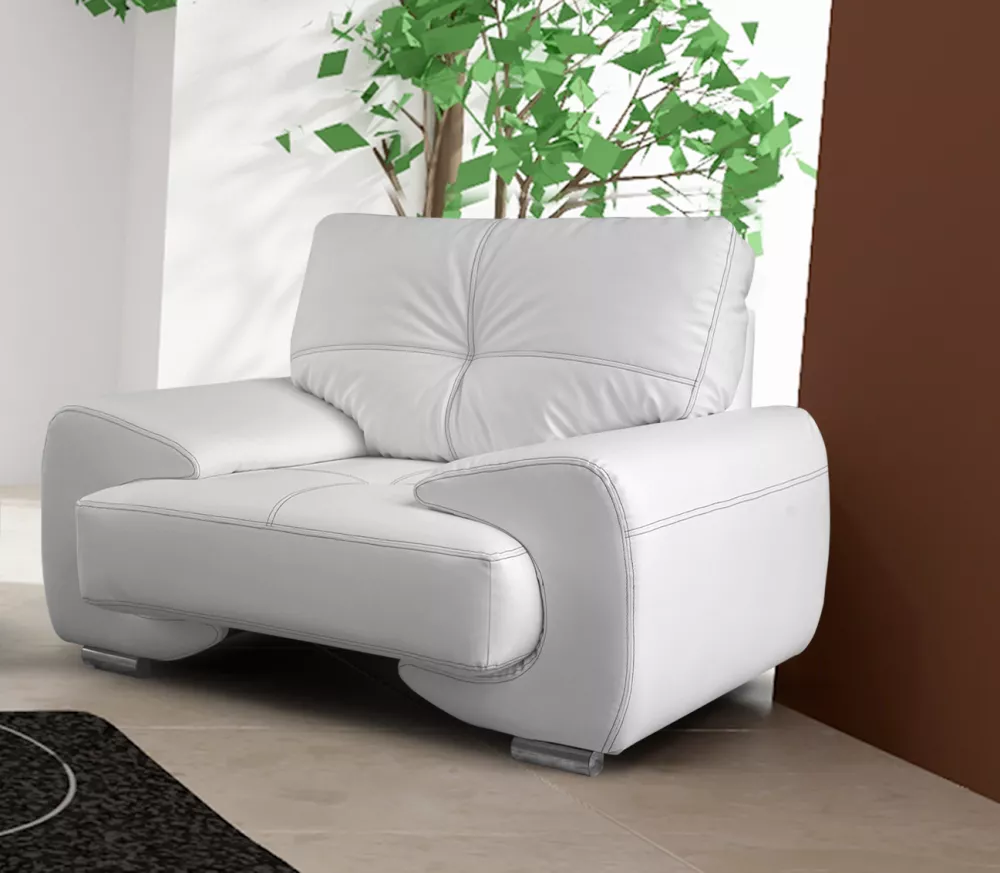 Mīksts krēsls Omega 1S Standard Sēdvietas dziļums: 55 cm, · Balts · 135 × 100 × 90 cm