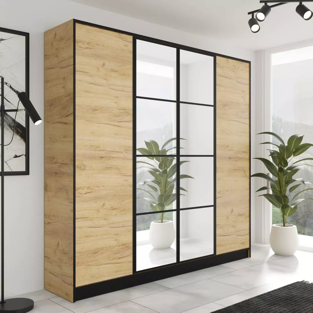 Skapis Eden 01 · Ozols craft zelts · 206 × 39 × 205 cm