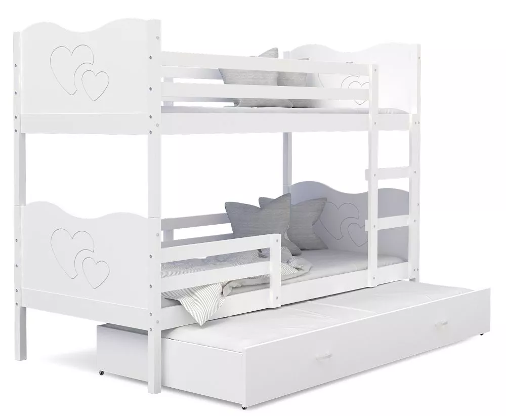 Bērnu gulta Max 3 MDF 80x190 ar stelāžām Guļamvietas platums: 80 cm, Guļamvietas garums: 190 cm, · 86 × 198 × 158 cm