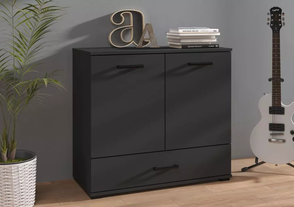 Kumode Frazio F1 · Melns · 90 × 40 × 81.6 cm