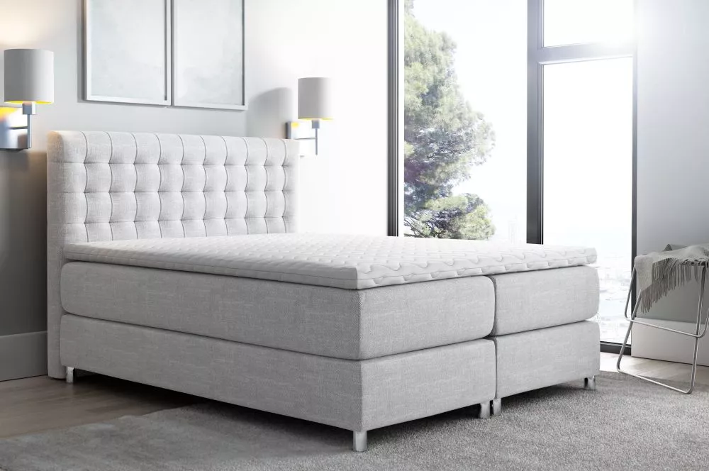 Gulta Primo Boxspring Premium Standard Guļamvietas platums: 160 cm, Guļamvietas garums: 200 cm, · Gaiši pelēks · 160 × 2