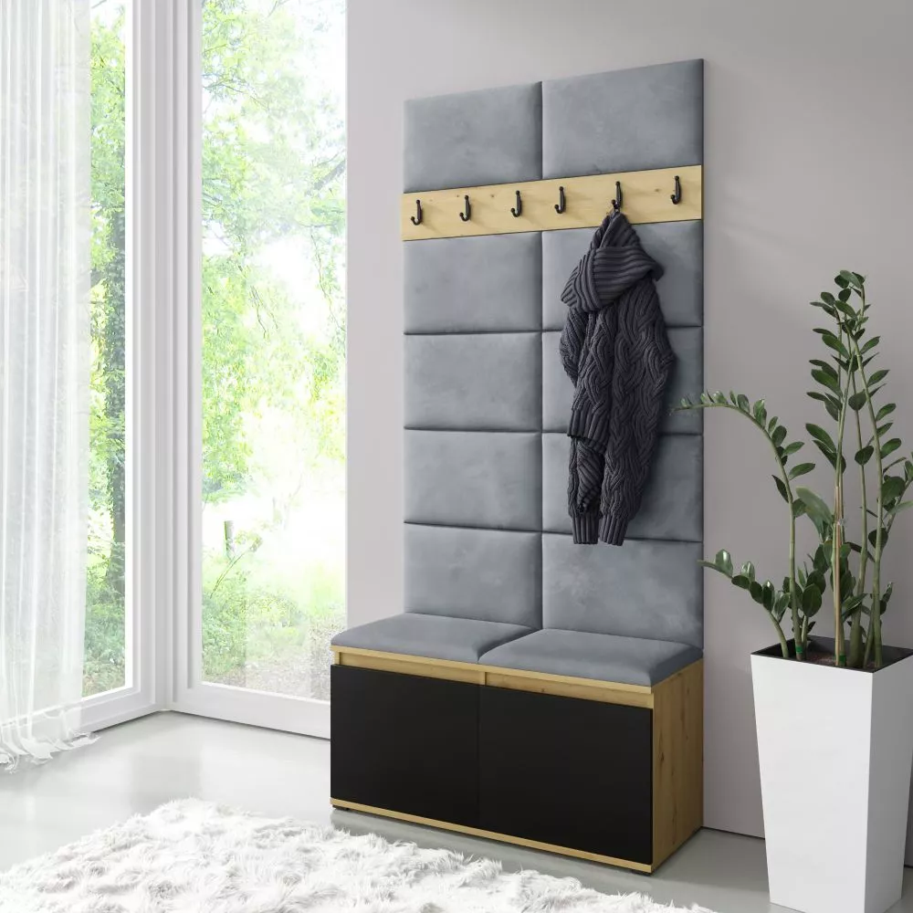 Apavu plaukts Emi 1 Trinity Korpusa krāsa: ozols artisan + melns, · 100 × 215 × 40 cm