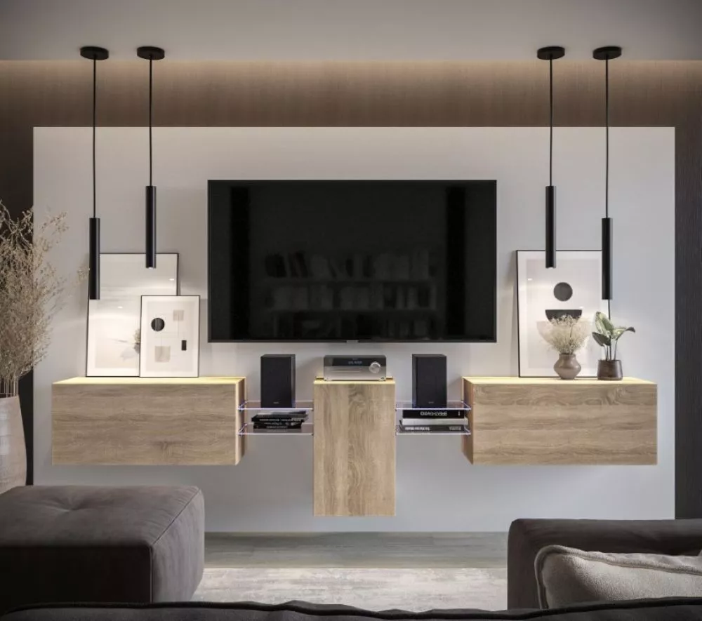 Sekcija Next AN98 ar LED · Ozols sonoma · 272.2 × 35 × 60 cm