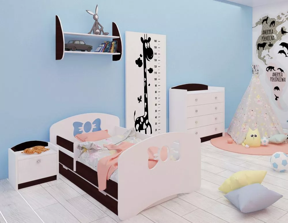Bērnu gulta Happy Design Kokardka L06 180x90 ar stelāžu Guļamvietas platums: 90 cm, Guļamvietas garums: 180 cm, · 102 × 