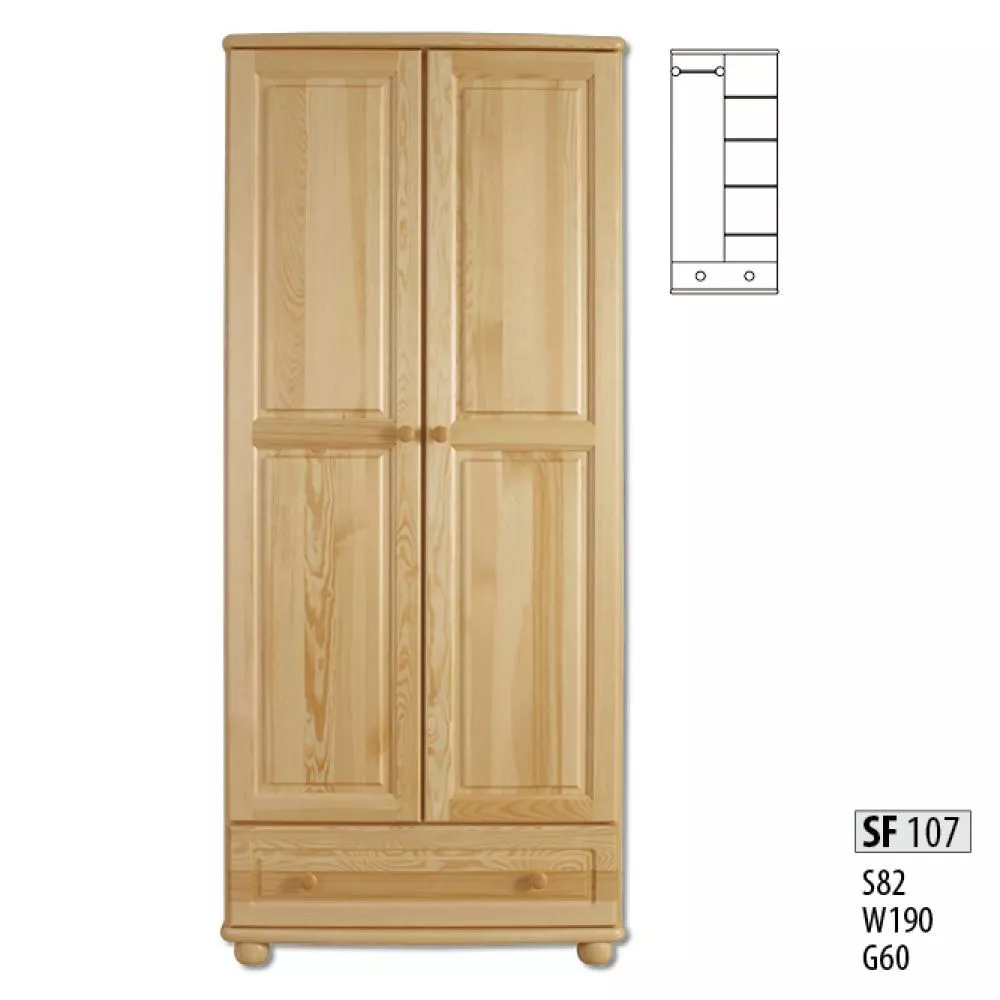 Skapis SF 107 · Priede · 82 × 60 × 190 cm