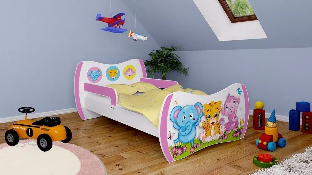 Bērnu gulta Dream L03 160x80 DM04 ar stelāžu Guļamvietas platums: 80 cm, Guļamvietas garums: 160 cm, · 104 × 164 × 71 cm