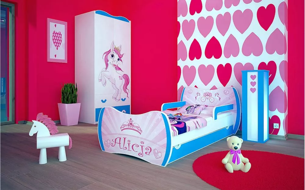 Bērnu gulta Dream L06 180x90 DM24 ar stelāžu Guļamvietas platums: 90 cm, Guļamvietas garums: 180 cm, · 114 × 184 × 71 cm