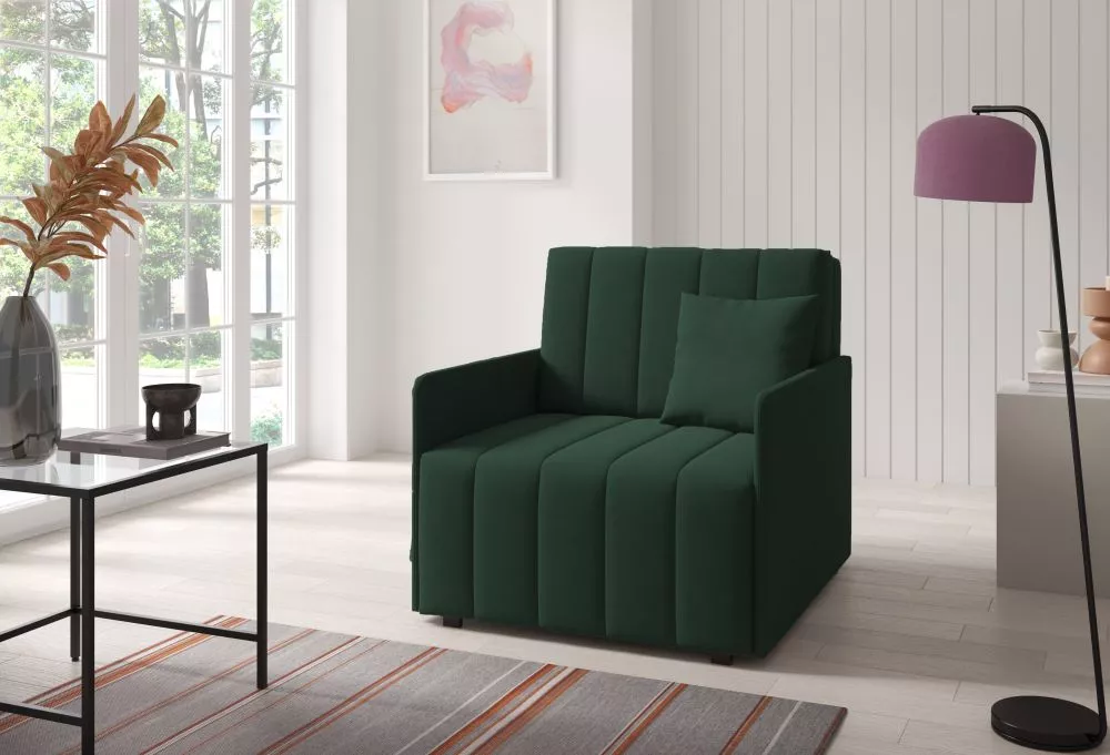 Mīksts krēsls Neo 1 standard Sēdvietas dziļums: 60 cm, · Zaļš · 90 × 97 × 85 cm
