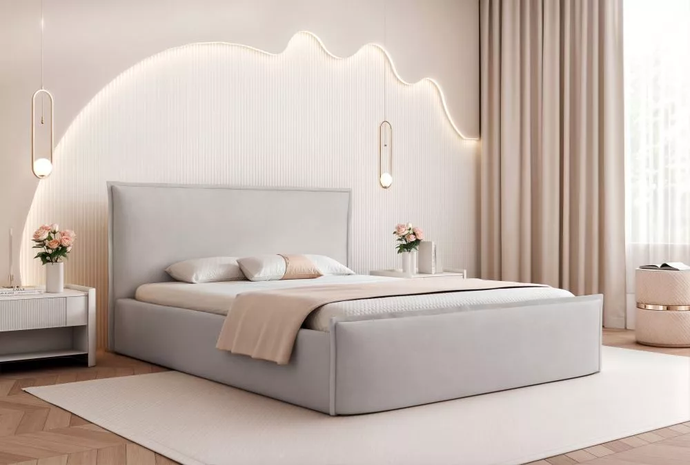 Gulta City Standard ar stelāžām Guļamvietas platums: 160 cm, Guļamvietas garums: 200 cm, stelāžas tips: koka, · Pelēks ·