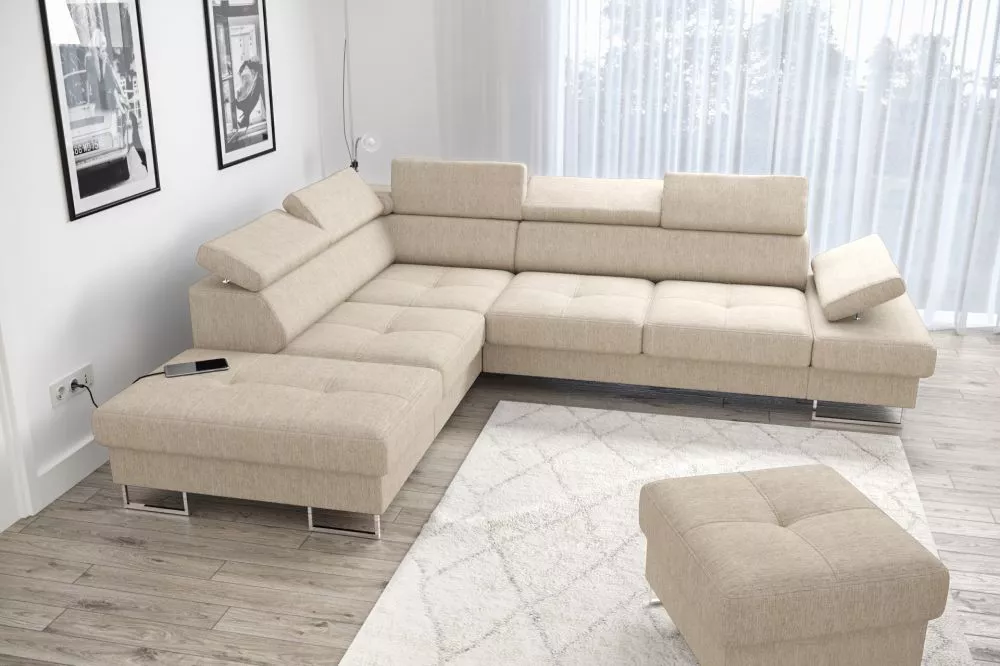 Dīvāns Galaxy Premium standard · Bēšs · 225 × 276 × 74 cm
