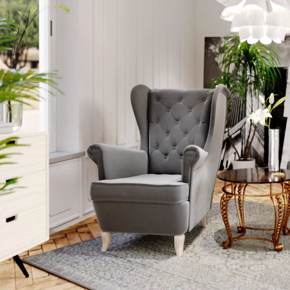 Mīksts krēsls Uszak F Standard Sēdvietas dziļums: 58 cm, · Pelēks · 80 × 63 × 105 cm