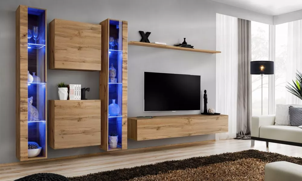 Sekcija Switch 16 · Ozols votāns · 330 × 40 × 180 cm